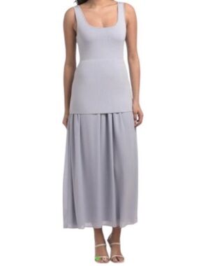 House of Harlow 1960 Light Gray Scoop Neck Maxi Dress